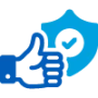 flat-rate-01 icon thumbs up with a shield
