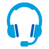Icon representing live phone support with real people
